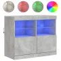 Sideboard with LED lights concrete gray 81x37x67 cm by , Sideboards - Ref: Foro24-836661, Price: 70,58 €, Discount: %