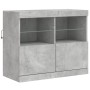 Sideboard with LED lights concrete gray 81x37x67 cm by , Sideboards - Ref: Foro24-836661, Price: 73,60 €, Discount: %