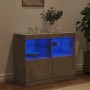 Sideboard mit betongrauen LED-Leuchten 81x37x67 cm von , Sideboards - Ref: Foro24-836661, Preis: 73,60 €, Rabatt: %