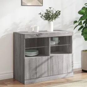 Sideboard with Sonoma gray LED lights 81x37x67 cm by , Sideboards - Ref: Foro24-836663, Price: 88,81 €, Discount: %