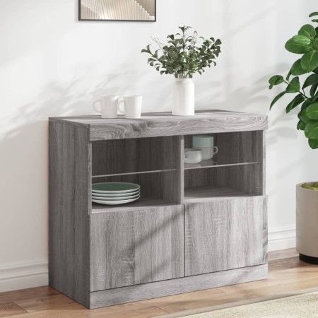 Sideboard mit LED-Leuchten in Sonoma-Grau 81x37x67 cm von , Sideboards - Ref: Foro24-836663, Preis: 90,23 €, Rabatt: %