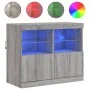 Sideboard with Sonoma gray LED lights 81x37x67 cm by , Sideboards - Ref: Foro24-836663, Price: 88,81 €, Discount: %