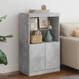 Sideboard with LED lights in concrete gray 60.5x37x100 cm by , Sideboards - Ref: Foro24-836668, Price: 73,91 €, Discount: %