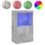 Sideboard with LED lights in concrete gray 60.5x37x100 cm by , Sideboards - Ref: Foro24-836668, Price: 73,91 €, Discount: %