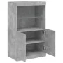 Aparador con luces LED gris hormigón 60,5x37x100 cm de , Aparadores - Ref: Foro24-836668, Precio: 73,86 €, Descuento: %