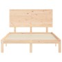 Bed frame with solid wood headboard 140x200 cm by , Beds and slatted bases - Ref: Foro24-3193661, Price: 138,23 €, Discount: %