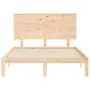 Bed frame with solid wood headboard 140x200 cm by , Beds and slatted bases - Ref: Foro24-3193661, Price: 136,50 €, Discount: %