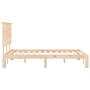 Bed frame with solid wood headboard 140x200 cm by , Beds and slatted bases - Ref: Foro24-3193661, Price: 138,23 €, Discount: %