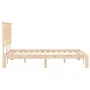 Bed frame with solid wood headboard 140x200 cm by , Beds and slatted bases - Ref: Foro24-3193661, Price: 136,50 €, Discount: %