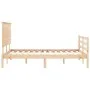 Bed frame with solid wood headboard 140x200 cm by , Beds and slatted bases - Ref: Foro24-3195221, Price: 133,03 €, Discount: %
