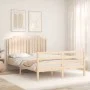 Bed frame with solid wood headboard 140x190 cm by , Beds and slatted bases - Ref: Foro24-3194161, Price: 142,80 €, Discount: %