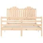 Bed frame with solid wood headboard 140x190 cm by , Beds and slatted bases - Ref: Foro24-3194161, Price: 142,80 €, Discount: %