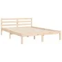 Bed frame with solid wood headboard 140x190 cm by , Beds and slatted bases - Ref: Foro24-3194161, Price: 142,80 €, Discount: %