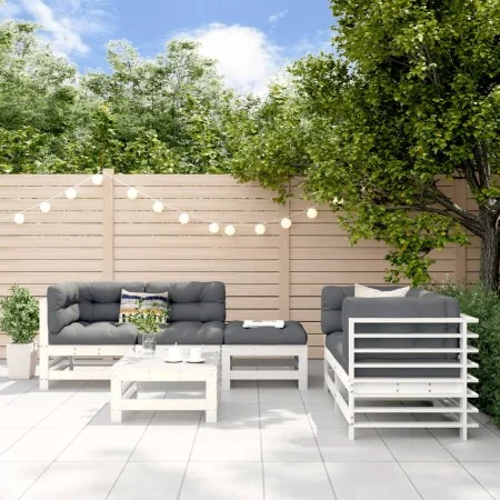Gartenmöbel-Set 6-teilig aus massivem weißem Kiefernholz von , Gartensets - Ref: Foro24-3186201, Preis: 386,89 €, Rabatt: %
