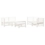Juego de muebles de jardín 6 piezas madera maciza pino blanco