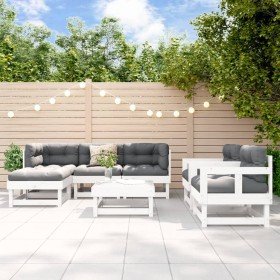 Gartenmöbel-Set 7-teilig aus massivem weißem Kiefernholz von , Gartensets - Ref: Foro24-3186208, Preis: 422,11 €, Rabatt: %