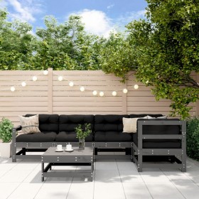 Garden table and high stools 6 pieces solid gray pine wood by , Garden sets - Ref: Foro24-3186461, Price: 375,38 €, Discount: %