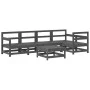 Garden table and high stools 6 pieces solid gray pine wood by , Garden sets - Ref: Foro24-3186461, Price: 365,49 €, Discount: %