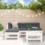 Gartensofa-Set 5-teilig aus massivem weißem Kiefernholz von , Gartensets - Ref: Foro24-3186558, Preis: 308,89 €, Rabatt: %