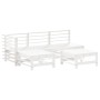 Gartensofa-Set 5-teilig aus massivem weißem Kiefernholz von , Gartensets - Ref: Foro24-3186558, Preis: 312,93 €, Rabatt: %