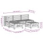Gartensofa-Set 5-teilig aus massivem weißem Kiefernholz von , Gartensets - Ref: Foro24-3186558, Preis: 312,93 €, Rabatt: %