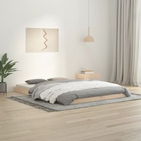 Solid pine wood bed frame 140x200 cm by , Beds and slatted bases - Ref: Foro24-823444, Price: 95,95 €, Discount: %