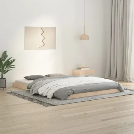 Estructura de cama madera maciza de pino 140x200 cm de , Camas y somieres - Ref: Foro24-823444, Precio: 104,68 €, Descuento: %