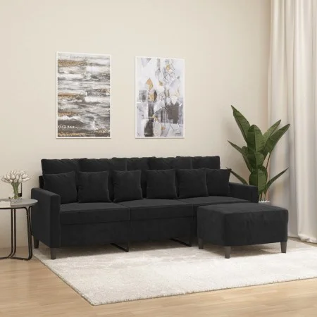 3-Sitzer-Sofa mit schwarzem Samthocker 180 cm von , Sofas - Ref: Foro24-3201112, Preis: 303,54 €, Rabatt: %