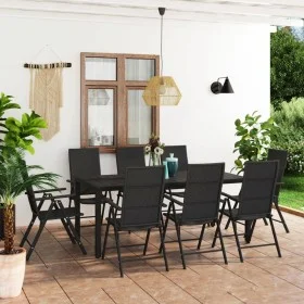 9-piece black garden dining set by , Garden sets - Ref: Foro24-3060063, Price: 714,25 €, Discount: %