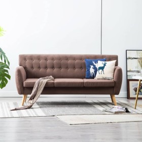Dreisitziges Sofa mit braunem Stoffbezug, 172x70x82 cm. von , Sofas - Ref: Foro24-247126, Preis: 395,77 €, Rabatt: %