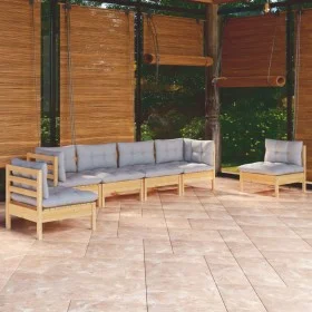 Garden furniture set 6 pieces and cushions solid pine wood by , Garden sets - Ref: Foro24-3096195, Price: 449,31 €, Discount: %