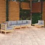 Garden furniture set 6 pieces and cushions solid pine wood by , Garden sets - Ref: Foro24-3096195, Price: 449,31 €, Discount: %