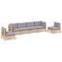 Garden furniture set 6 pieces and cushions solid pine wood by , Garden sets - Ref: Foro24-3096195, Price: 462,34 €, Discount: %