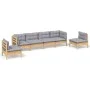 Garden furniture set 6 pieces and cushions solid pine wood by , Garden sets - Ref: Foro24-3096195, Price: 449,31 €, Discount: %