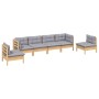 Gartenmöbel-Set 6-teilig und Kissen aus massivem Kiefernholz von , Gartensets - Ref: Foro24-3096195, Preis: 441,94 €, Rabatt: %