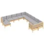 Gartenmöbel 11-teilig und Kissen aus grauem Kiefernholz von , Gartensets - Ref: Foro24-3097054, Preis: 837,33 €, Rabatt: %