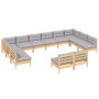 Gartenmöbel 12 Stück und Kissen aus massivem grauem Kiefernholz von , Gartensets - Ref: Foro24-3097222, Preis: 875,50 €, Raba...