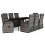 9-teiliges Garten-Essset mit grauen Kissen von , Gartensets - Ref: Foro24-3099502, Preis: 1,00 €, Rabatt: %
