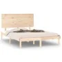 Solid pine wood bed frame 140x200 cm by , Beds and slatted bases - Ref: Foro24-3104803, Price: 124,85 €, Discount: %