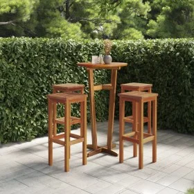 Kitchen bar stools 4 units solid acacia wood by , Garden chairs - Ref: Foro24-3115989, Price: 165,75 €, Discount: %