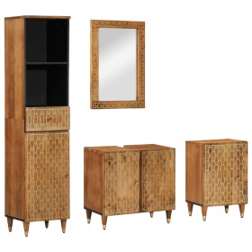 Conjunto de muebles de baño 4 piezas madera maciza de mango en Muebles de baño | Comprar online en Foro24