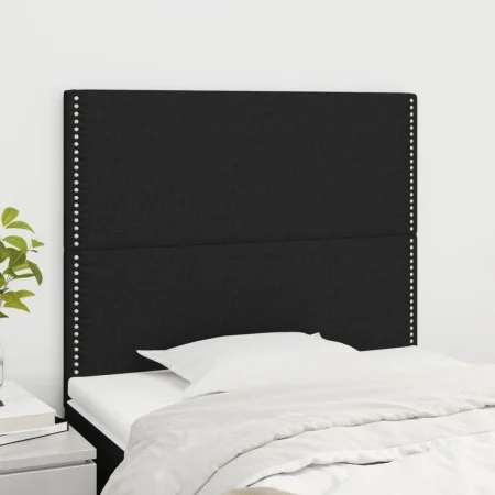 Cabeceros 2 unidades de tela negro 90x5x78/88 cm de , Cabeceros y pies de cama - Ref: Foro24-3116176, Precio: 47,31 €, Descue...