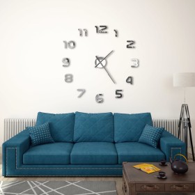 Modern 100 cm XXL silver 3D wall clock by vidaXL, Wall clocks - Ref: Foro24-50634, Price: 22,17 €, Discount: %