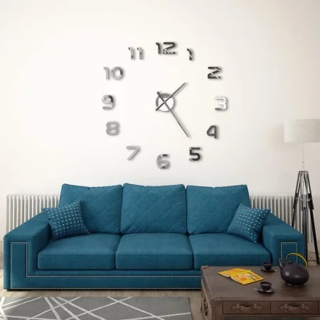 3D Wanduhr mit modernem Design 100 cm XXL silber von vidaXL, Wanduhren - Ref: Foro24-50634, Preis: 24,42 €, Rabatt: %
