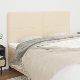 Cabeceros 4 unidades de tela color crema 90x5x78/88 cm de , Cabeceros y pies de cama - Ref: Foro24-3116211, Precio: 109,77 €,...