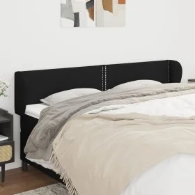 Black fabric headboard 203x23x78/88 cm by , Headboards and footboards - Ref: Foro24-3117028, Price: 63,11 €, Discount: %