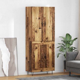 Aparador alto 2 pcs Madera vieja Madera tecnológica y vidrio en Aparadores | Comprar online en Foro24