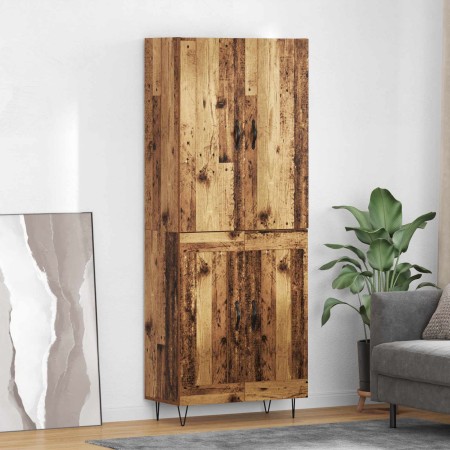 Aparador alto 2 pcs Madera vieja Madera tecnológica y vidrio en Aparadores | Comprar online en Foro24