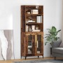 Aparador alto Madera envejecida 69,5 x 34 x 180 cm en Aparadores | Comprar online en Foro24