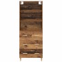 Aparador alto con cajón Madera envejecida 69,5 x 32,5 x 180 cm en Aparadores | Comprar online en Foro24